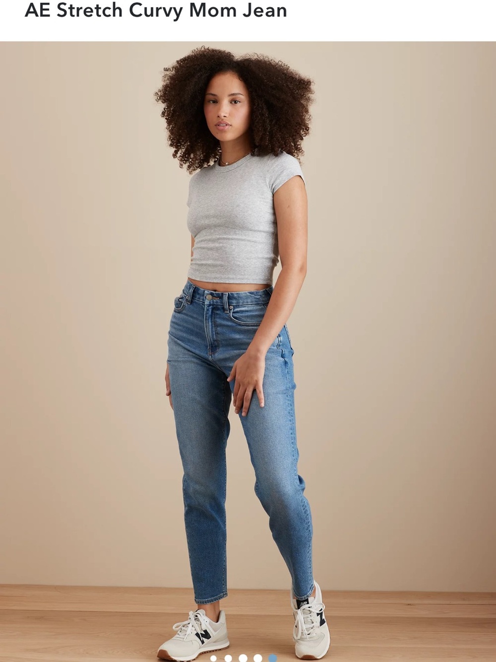 American Eagle Outfitters Stretch Curvy Mom Jean - Dark Blue, Short Length